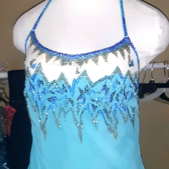 Blue chiffon Dress - Picture 8 of 13